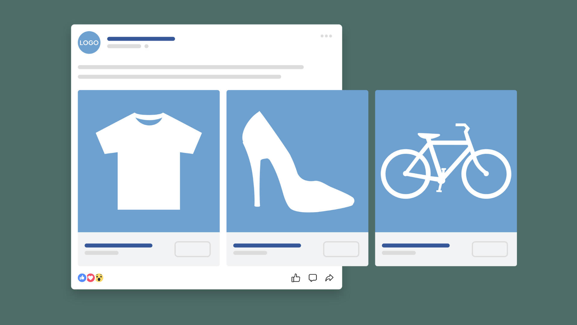 Billedet illustrerer dynamic product ads på Facebook